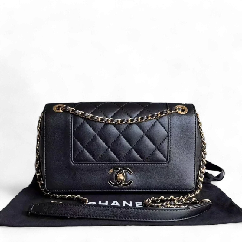 Chanel bags with modern touchesChanel Mademoiselle Flap Bag - Small 23CM Quilted Lambskin Black Golden Hardware