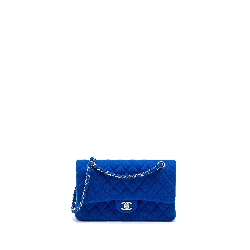 Chanel Limited Edition Handbag for CollectorsChanel medium classic double flap bag fabric blue SHW