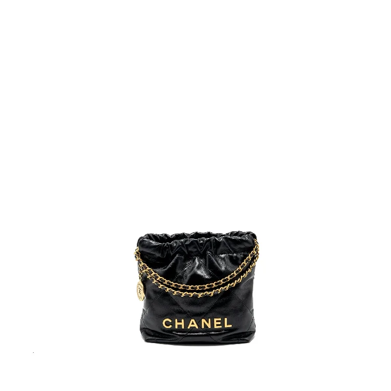 Chanel bags in luxury boutiques worldwideChanel mini 22 bag shiny calfskin black GHW (microchip)