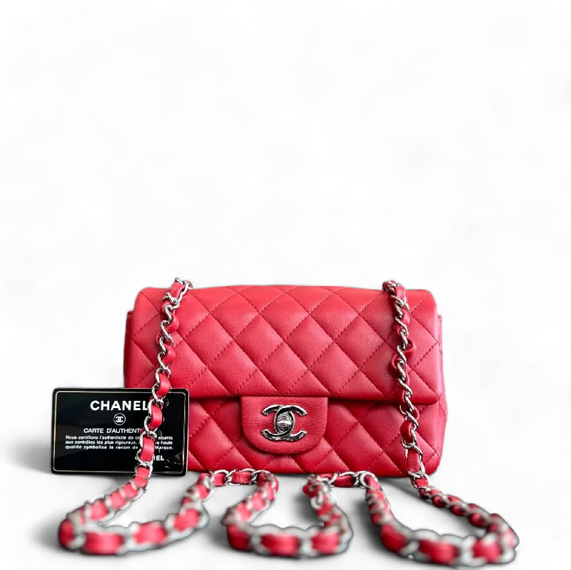 Chanel bags with classic and elegant designsChanel Classic Flap Mini Rectangular Classic Flap Lambskin Red SHW No 18