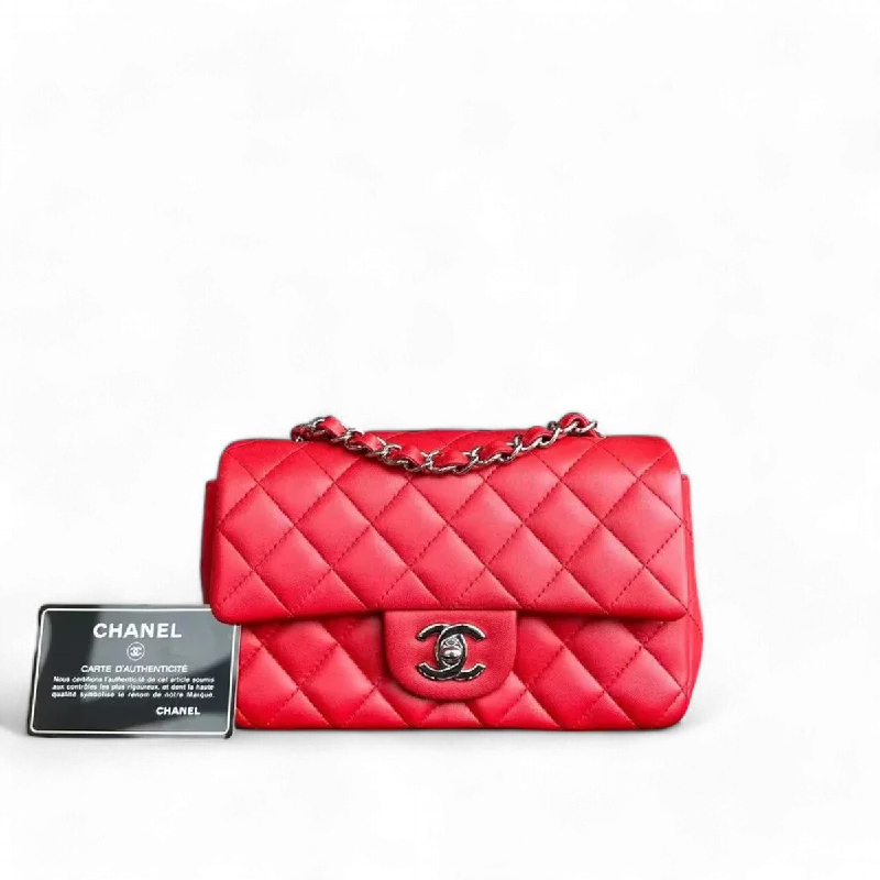 Chanel bags that pair perfectly with any outfitChanel Classic Flap Mini - 20CM Rectangular Quilted Lambskin Red Silver Hardware Series 18