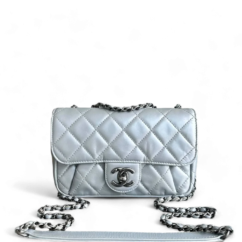 Chanel Medium Tote Bag for Office LadiesChanel Mini Rectangular Flap - Plated Chain Seasonal Flap Quilted Calfskin Silver SHW No 21