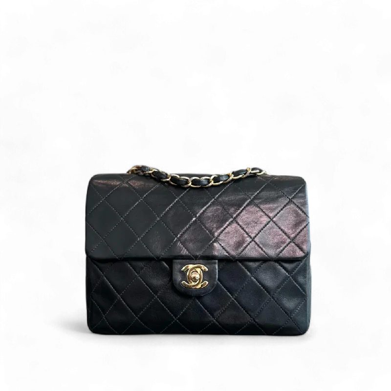 Chanel bags with intricate metal hardwareVintage Classic Flap 20CM Mini Square Black GHW