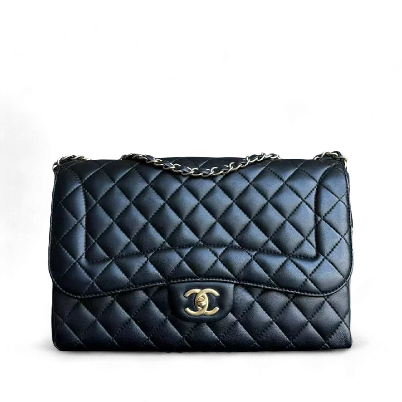 Chanel bags with adjustable chain strapsChanel Chic Flap Jumbo 30CM Quilted Lambskin Black Golden Hardware Series 21