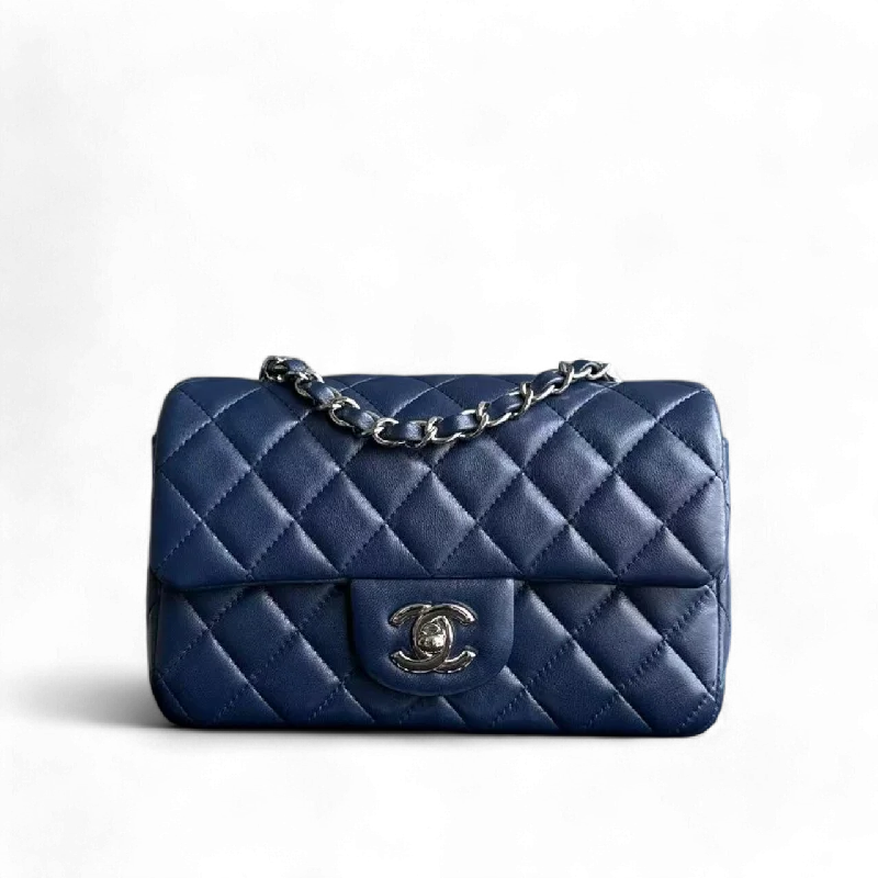 Chanel bags that pair perfectly with any outfitChanel Classic Flap Mini Rectangle Quilted Lambskin Dark Navy Blue Series 28