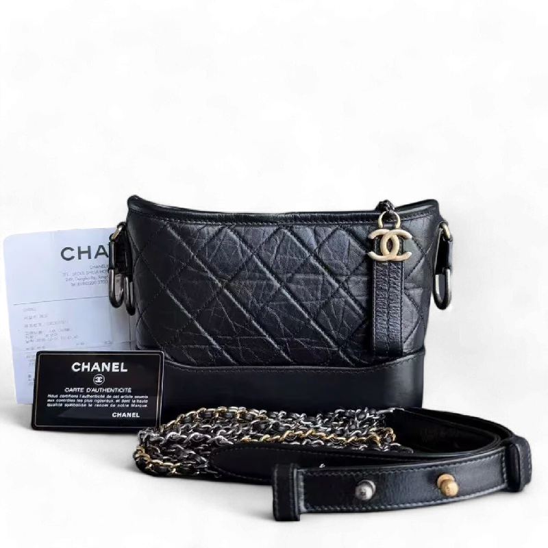 Chanel bags available at online luxury retaileChanel Gabrielle Small - Quilted Calfskin Black Two-tone Gold Hardware Series 27