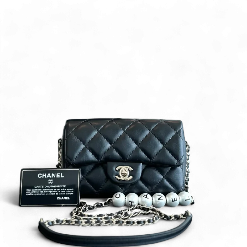 Chanel bags with modern touchesChanel Pearl Mini Flap Quilted My Previous Lambskin Black GHW No 29