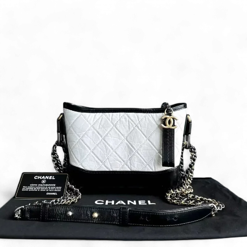 Chanel All - Match Handbag for Versatile StylingChanel Small Gabrielle Hobo Quilted Calfskin Black White Two-tone Hardware